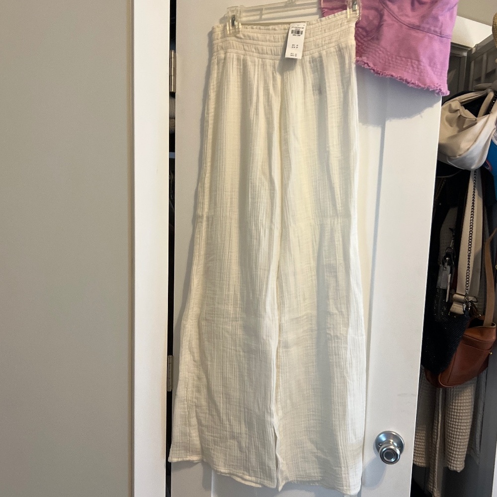 White Gauzy Beach Pant Coverup